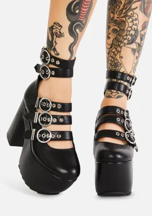 Black Take Pleasure Platform Heels