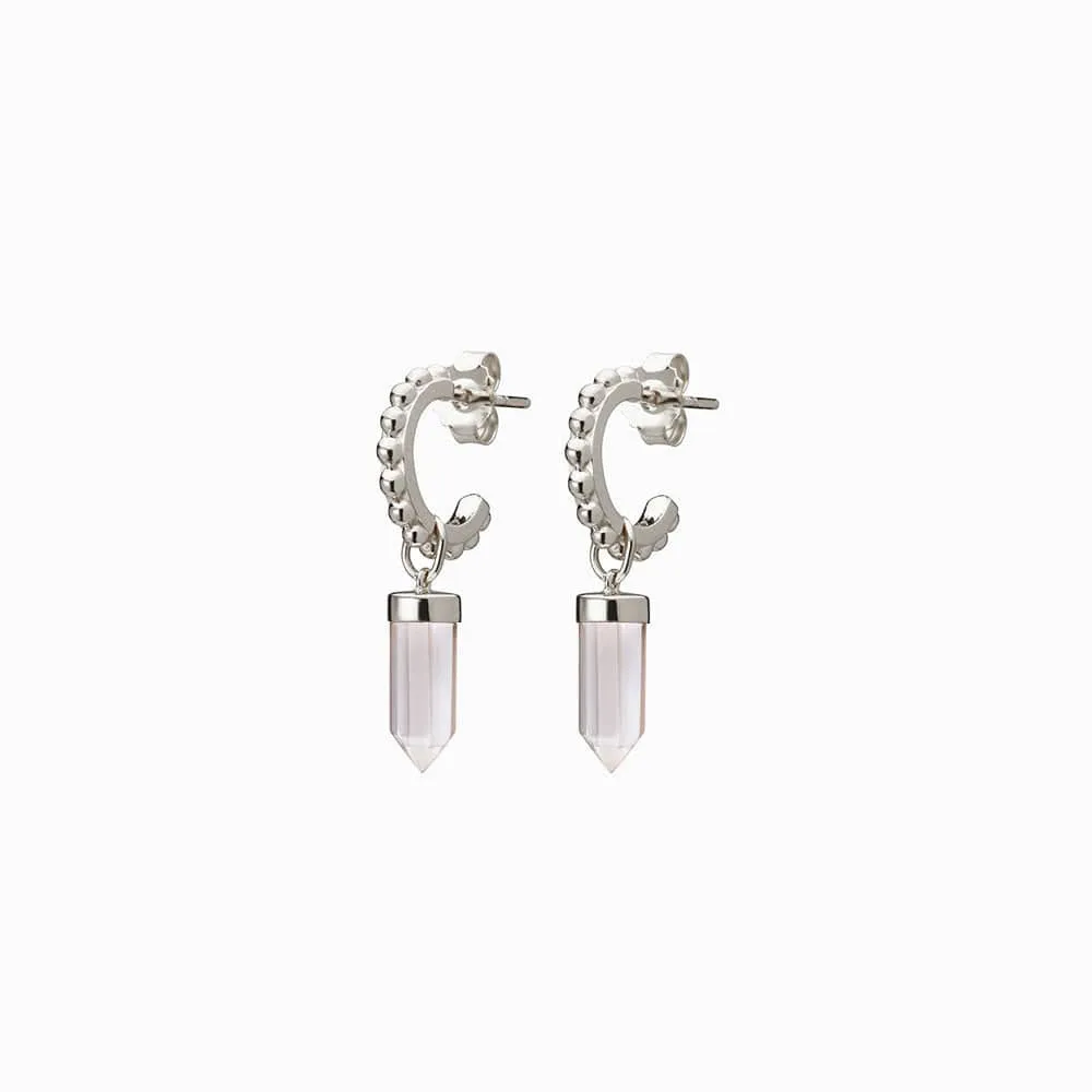 Crystal Quartz Huggies