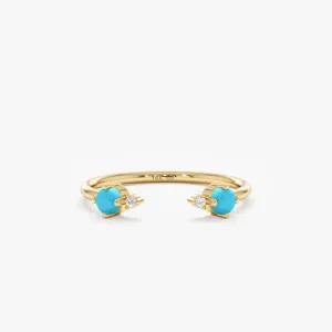 Diamond and Turquoise Open Ring, Katalina