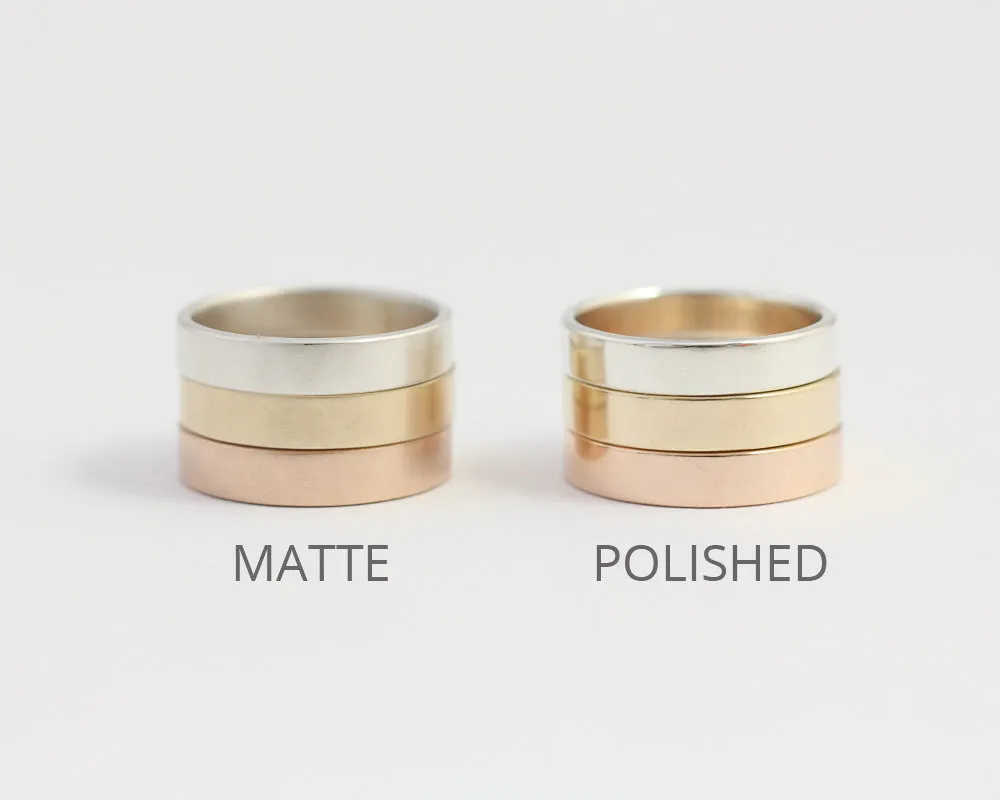 Ethical White Alluvial Gold & Recycled Diamond Ring - Narrow