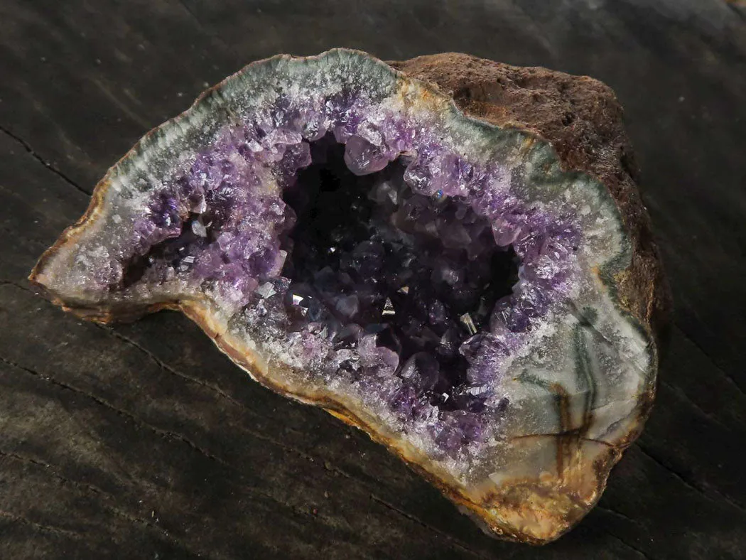 Natural Amethyst & Basalt Geode Specimens x 4 From Zululand, South Africa