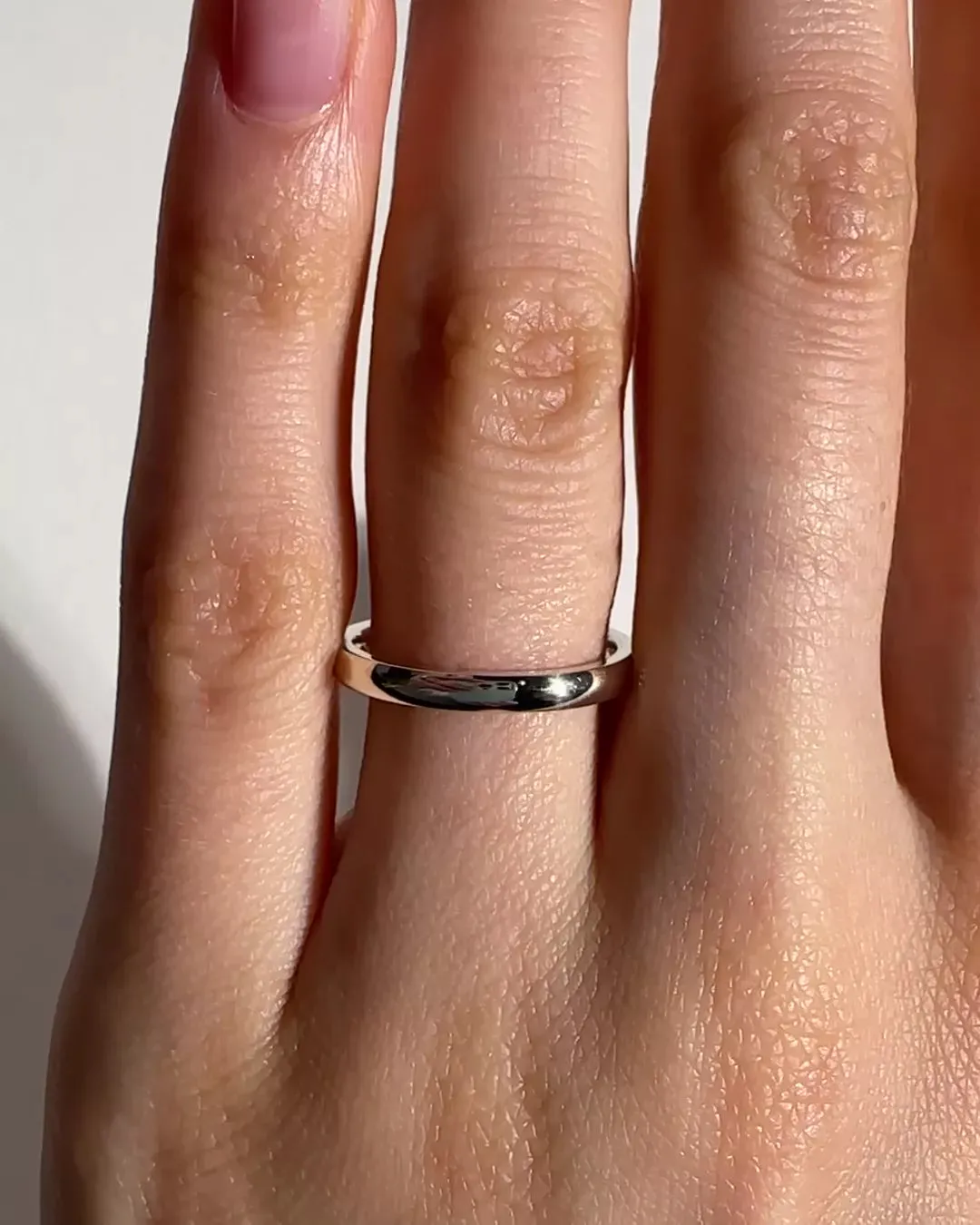Solid White Gold Classic Ring - 2mm Band